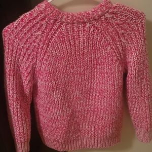 Zara pink and white marbled knit girls sweate
